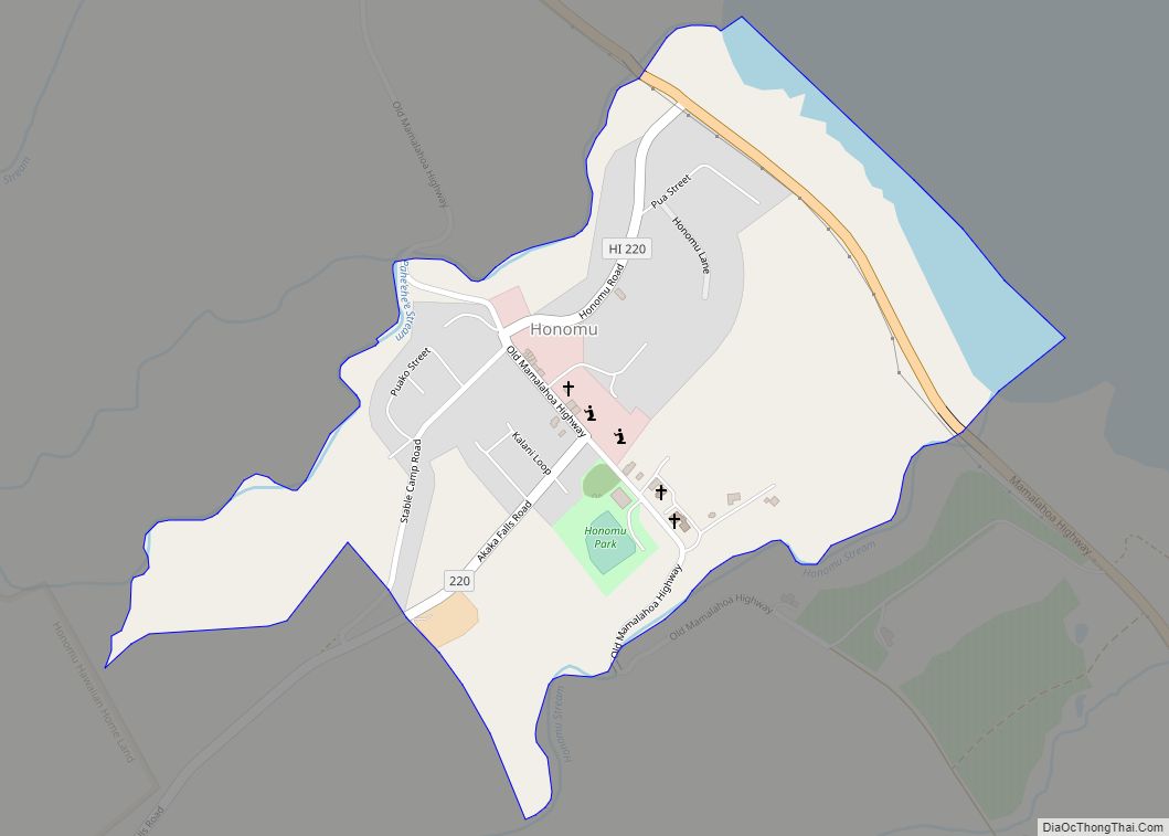 Map of Honomu CDP