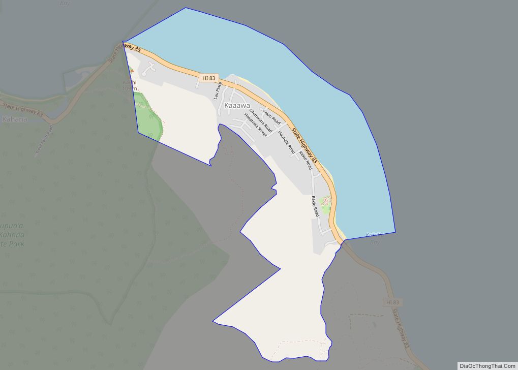 Map of Kaaawa CDP