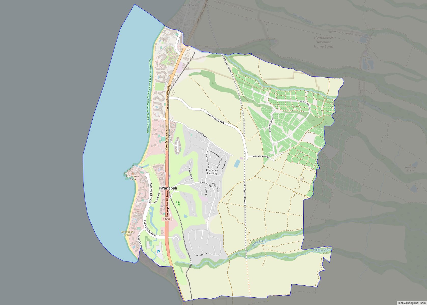 Map of Kaanapali CDP