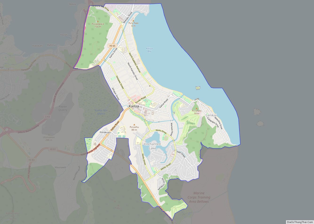 Map of Kailua CDP