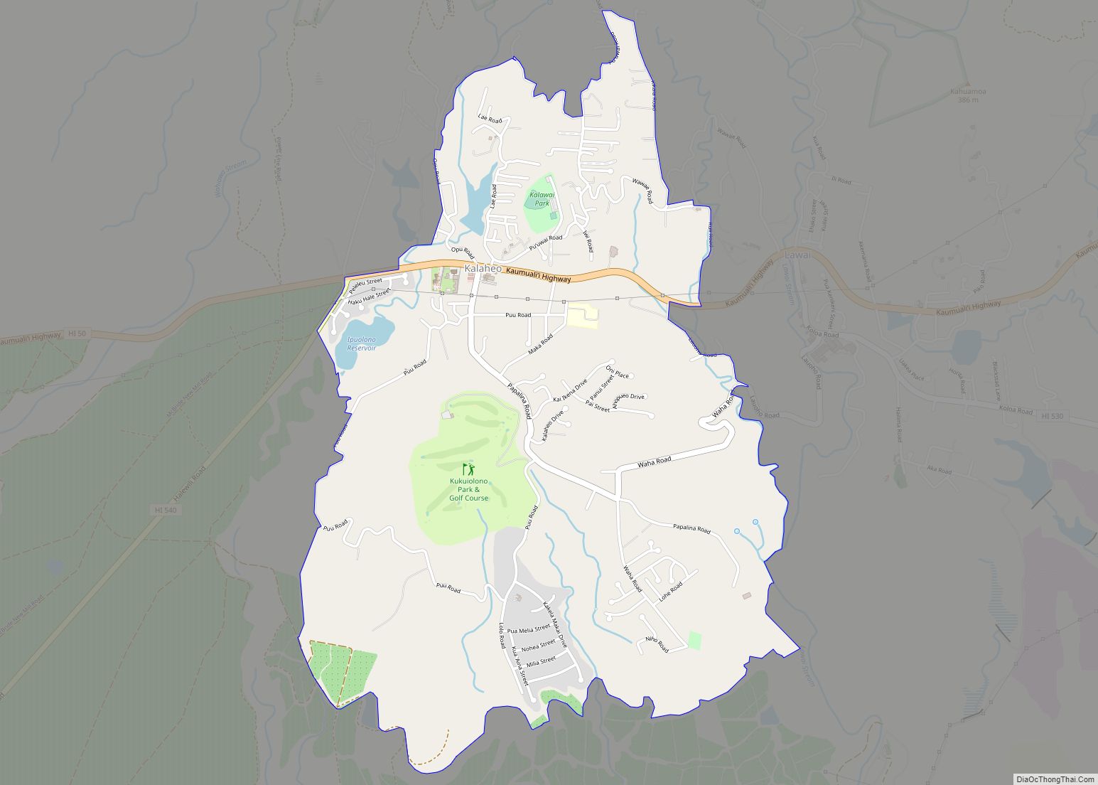 Map of Kalaheo CDP