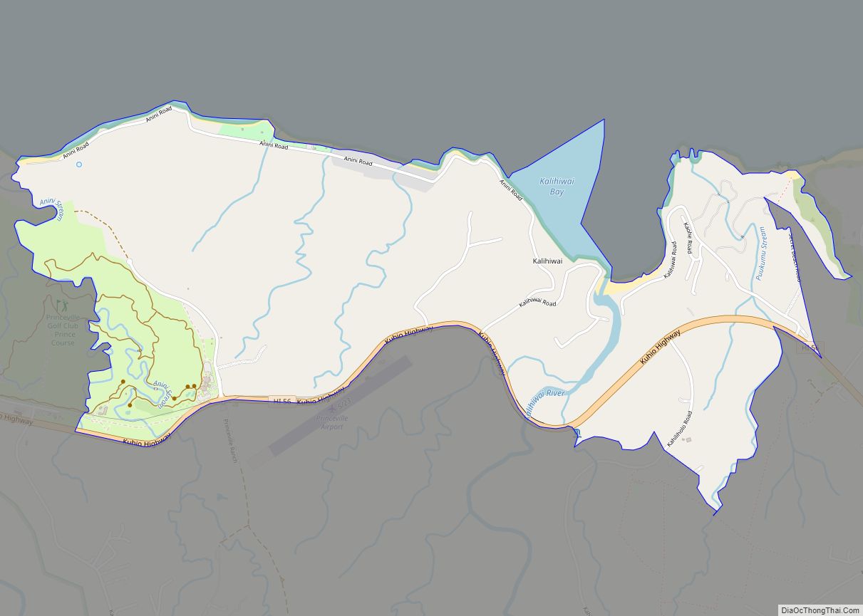 Map of Kalihiwai CDP