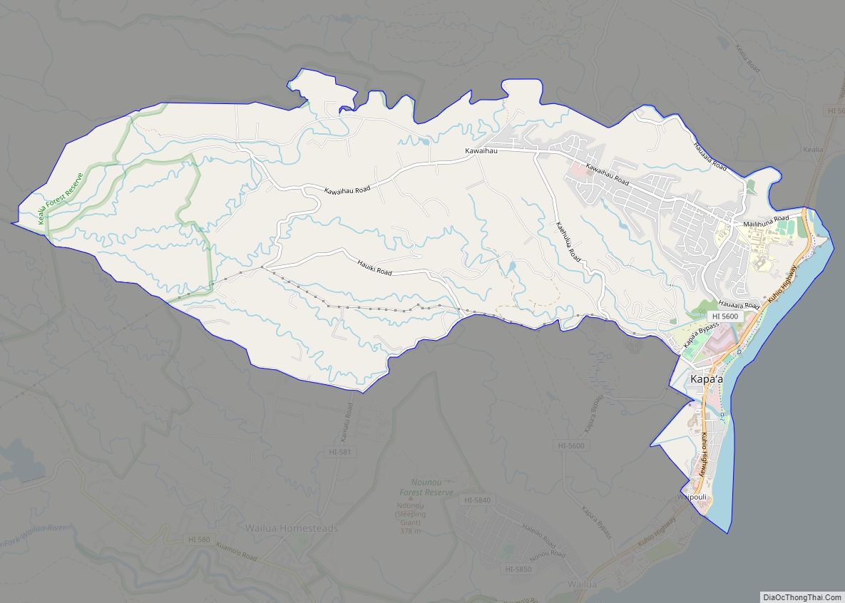 Map of Kapaa CDP