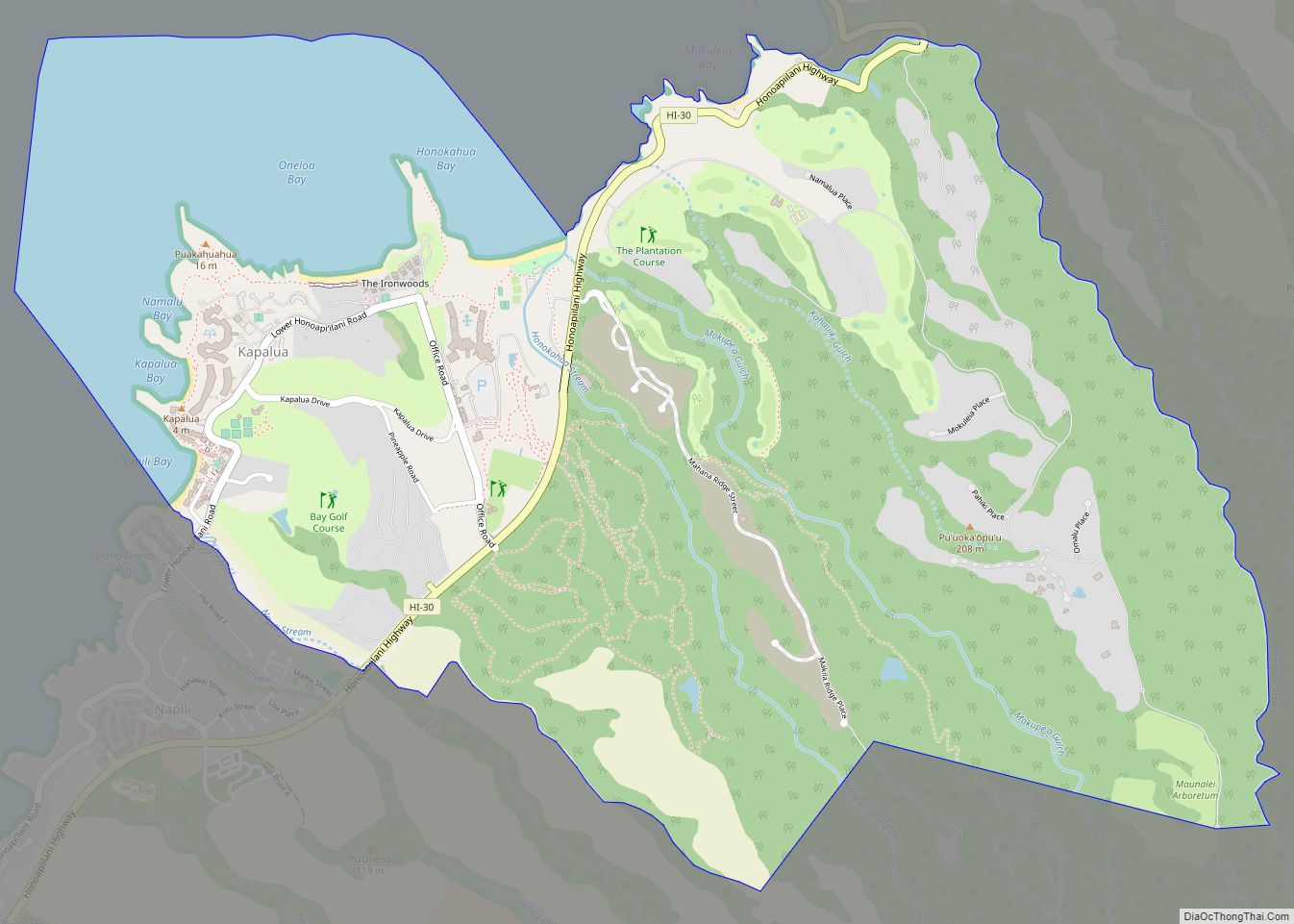 Map Of Kapalua CDP   Kapalua 