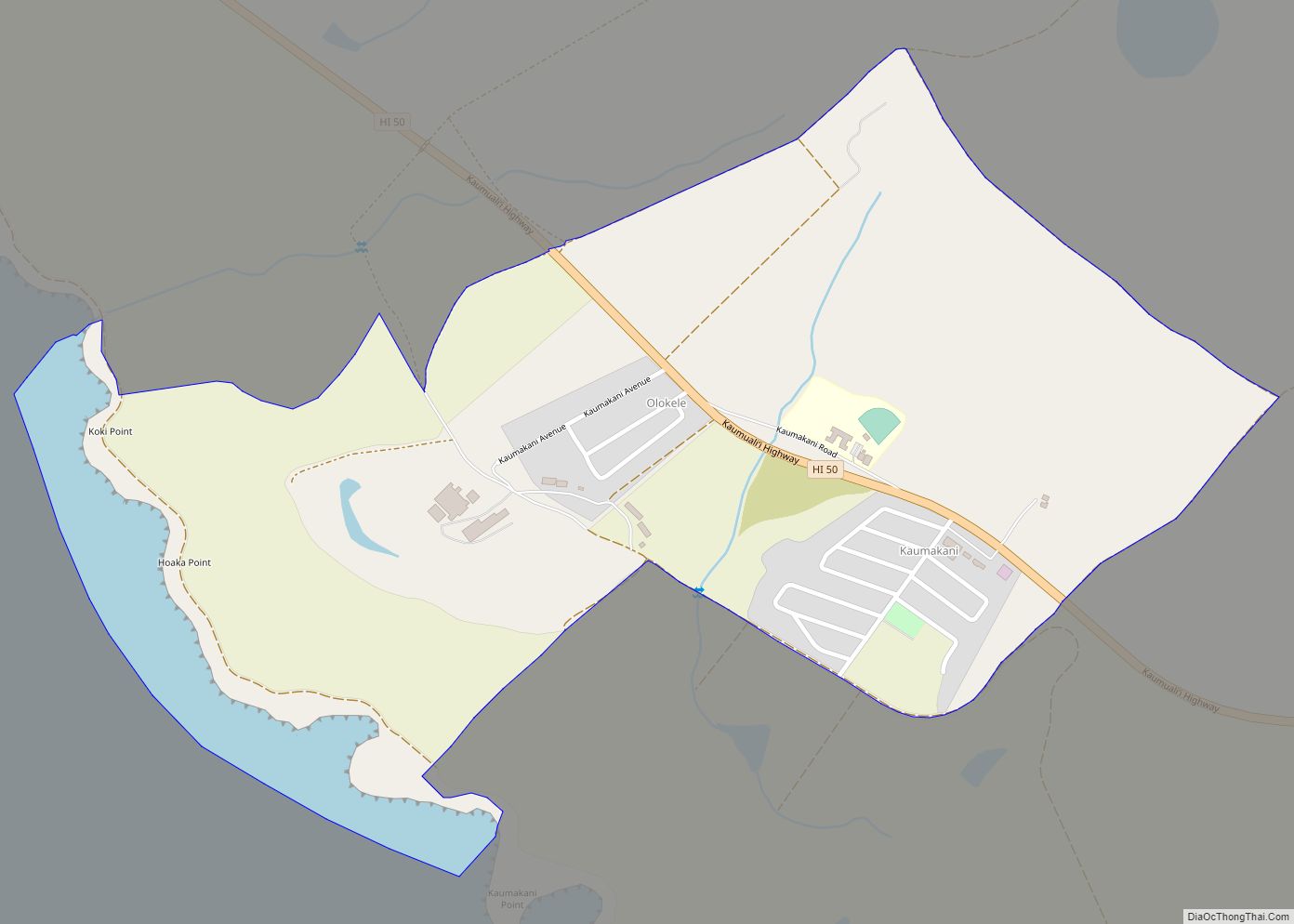 Map of Kaumakani CDP