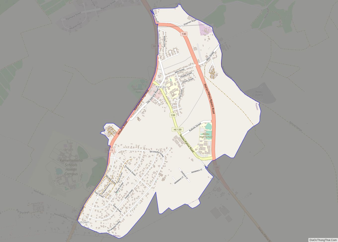 Map of Keaau CDP