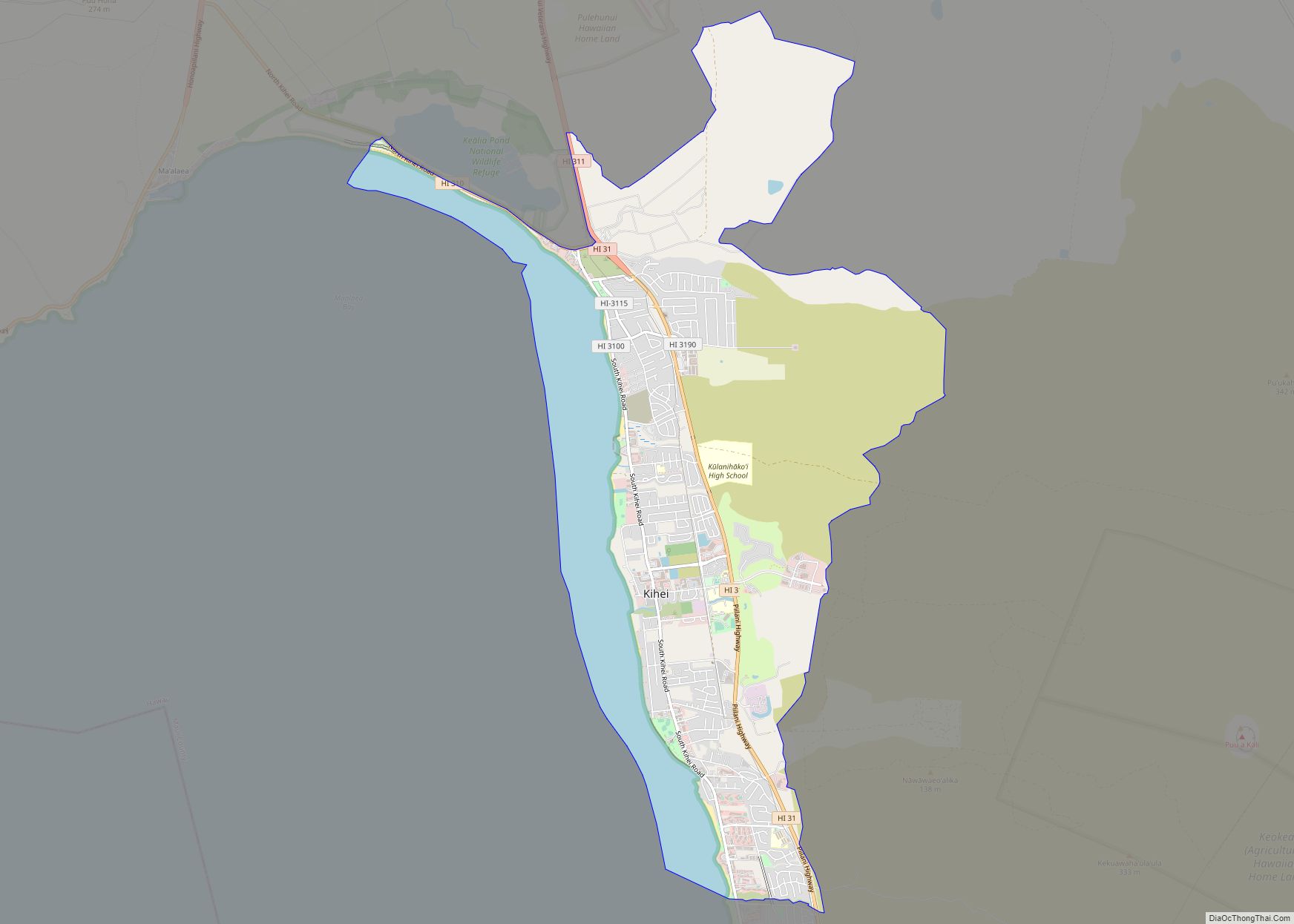 Map of Kihei CDP