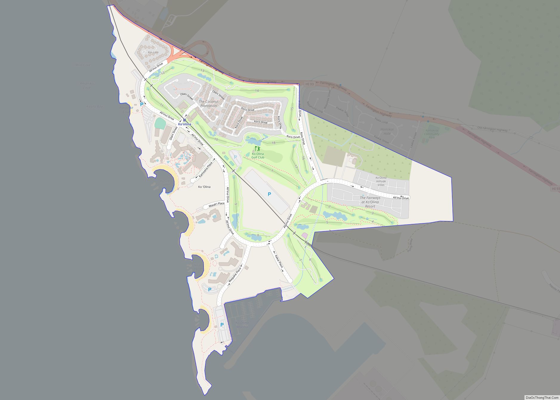 Map of Ko Olina CDP