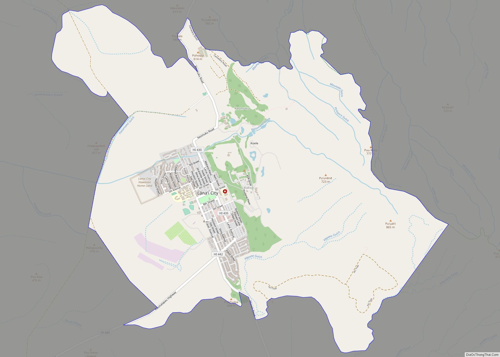 Map of Lanai City CDP