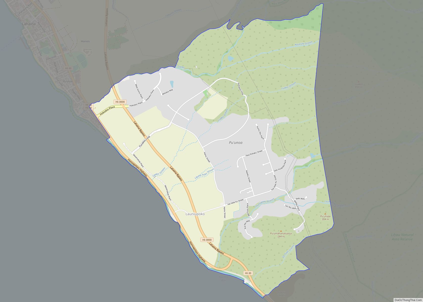 Map of Launiupoko CDP