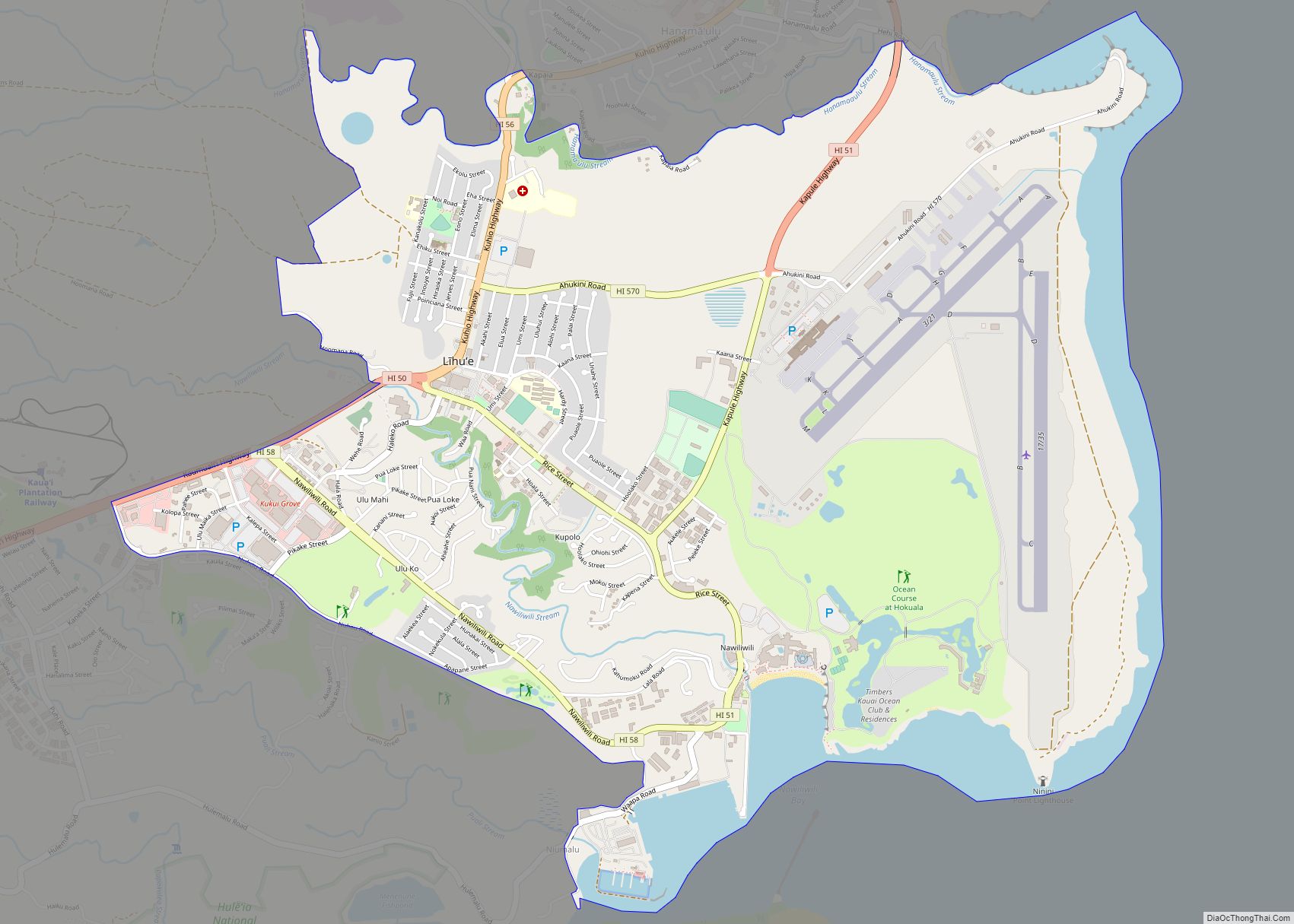 Map of Lihue CDP