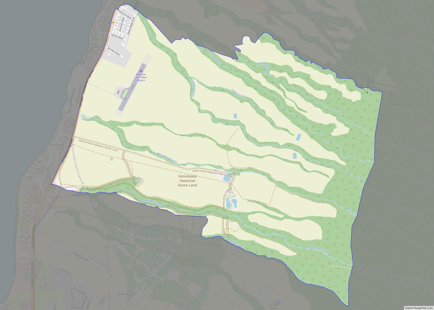 Map of Mahinahina CDP