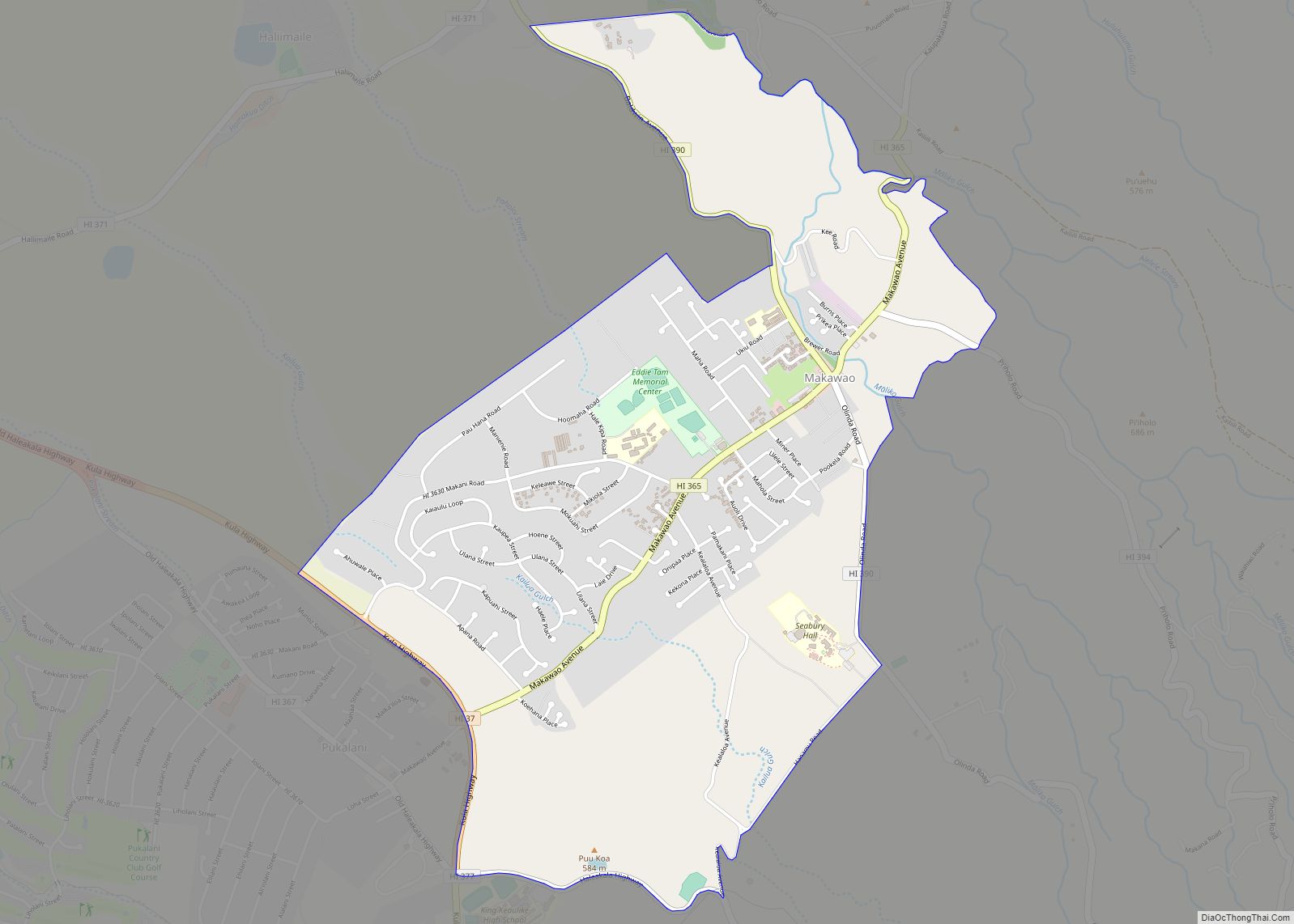 Map of Makawao CDP