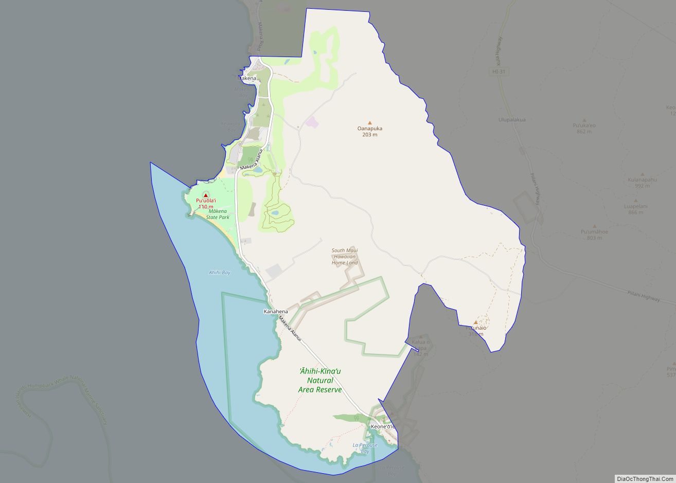 Map of Makena CDP