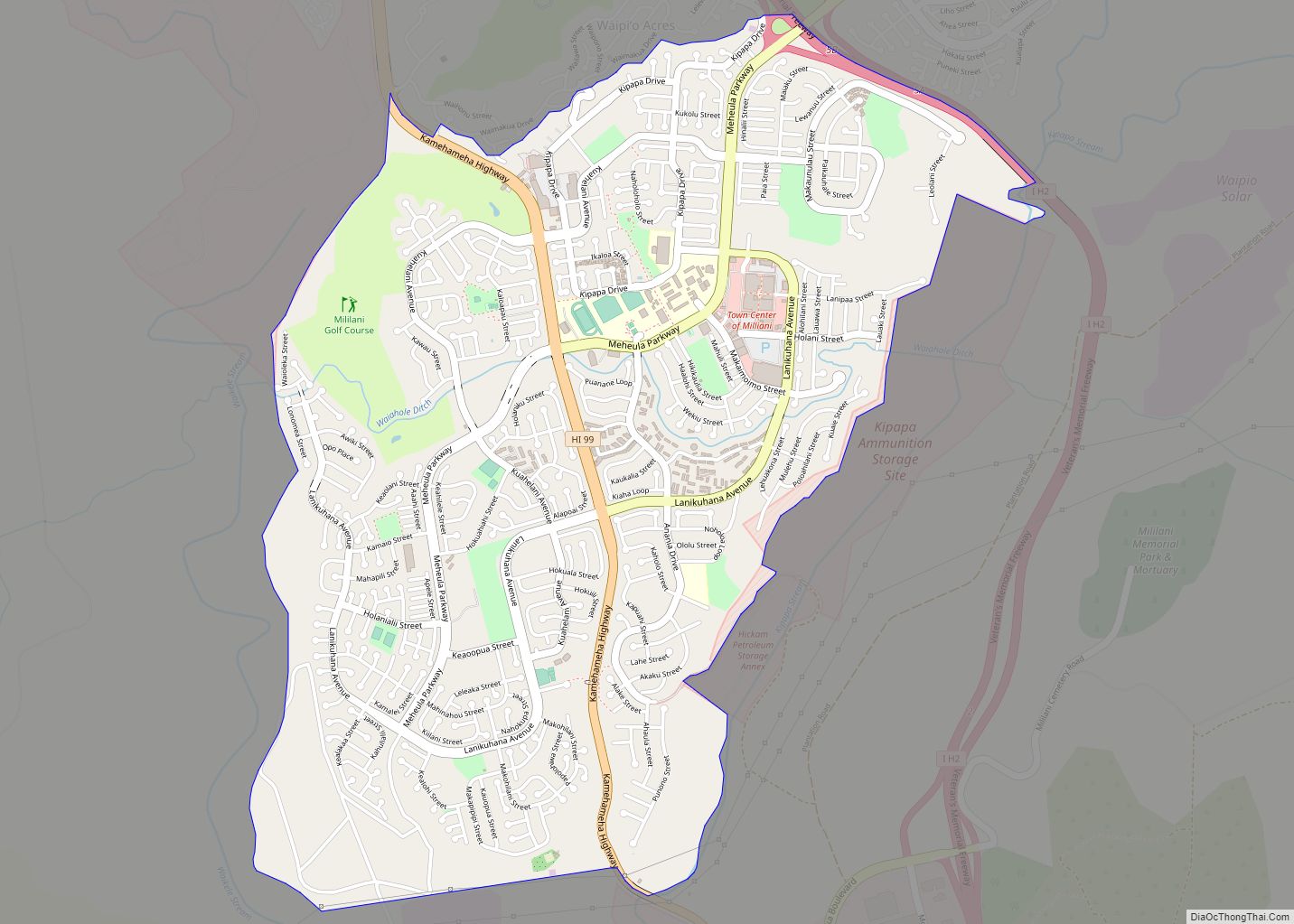 Map of Mililani Town CDP