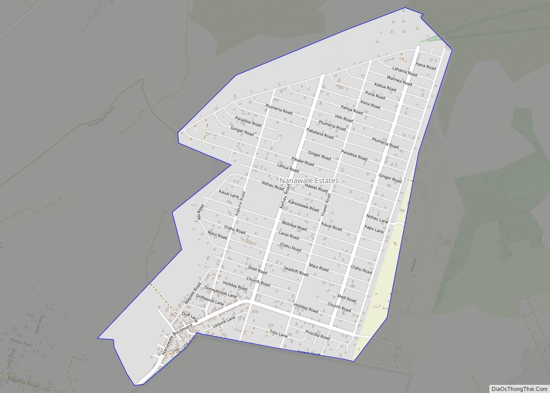 Map of Nanawale Estates CDP