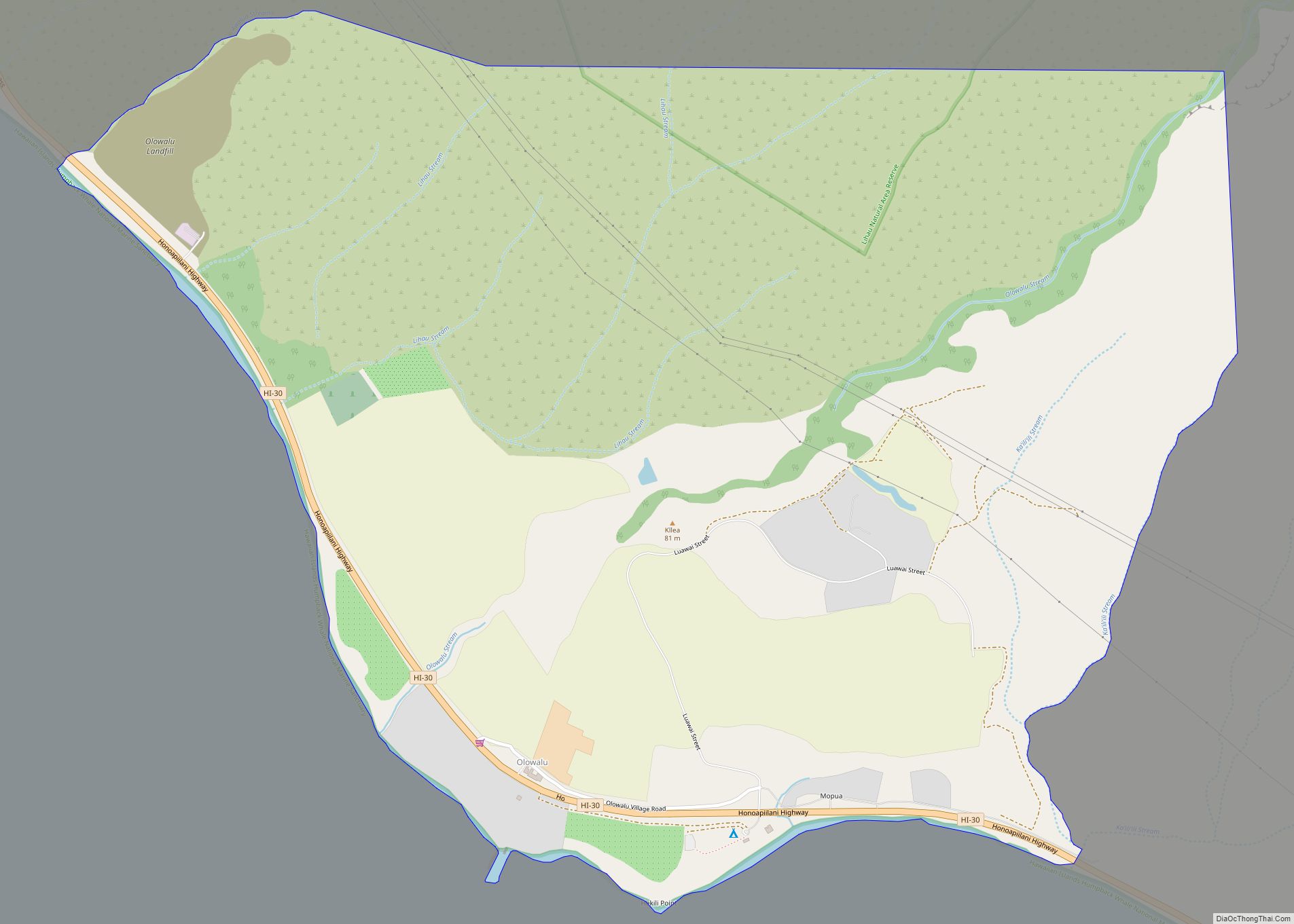 Map of Olowalu CDP