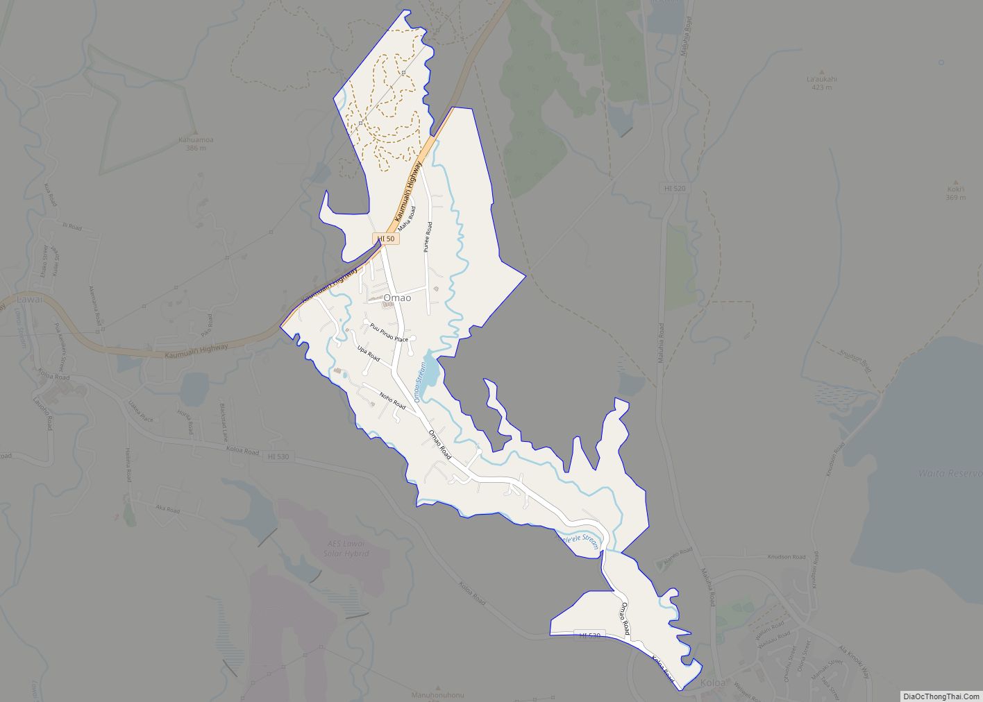 Map of Omao CDP