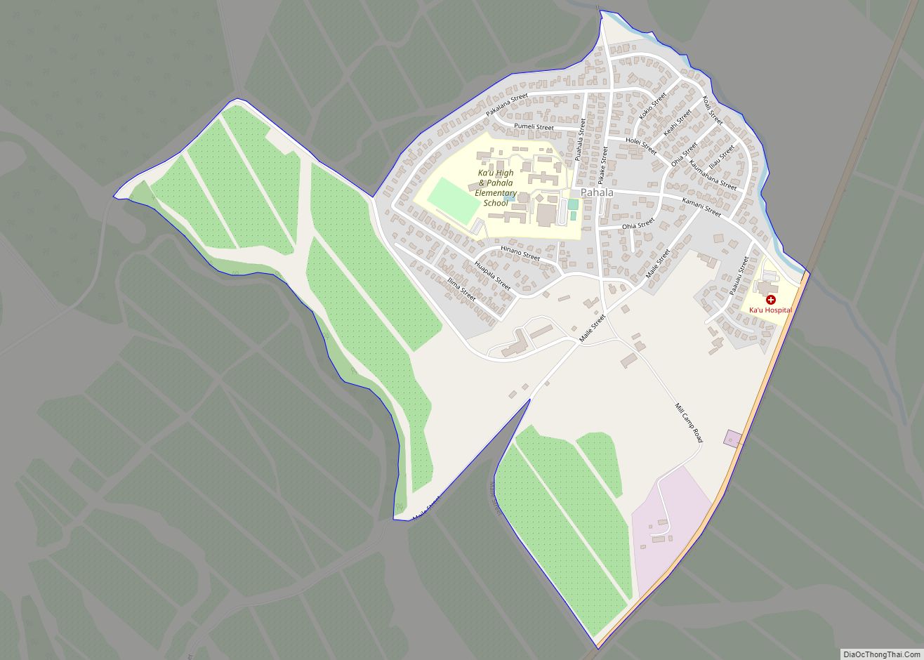 Map of Pahala CDP