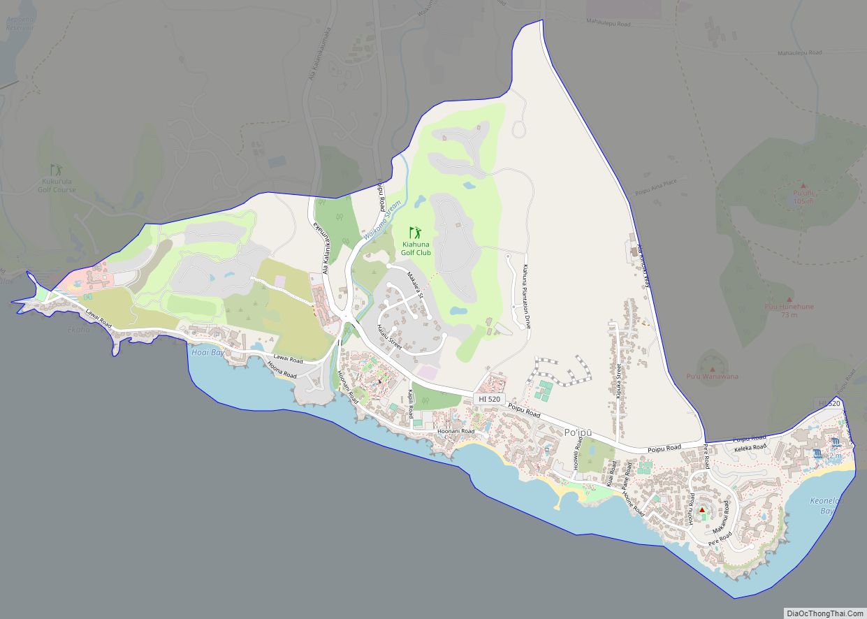 Map of Poipu CDP