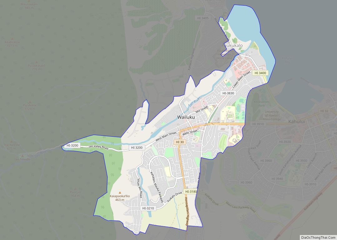 Map of Wailuku CDP