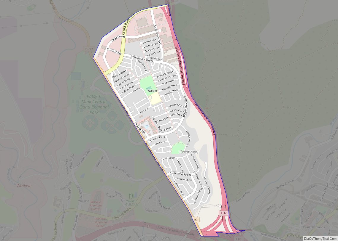 Map of Waipio CDP