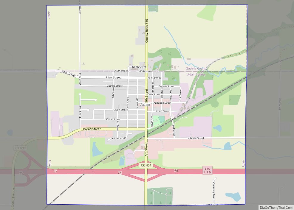 Map of Adair city