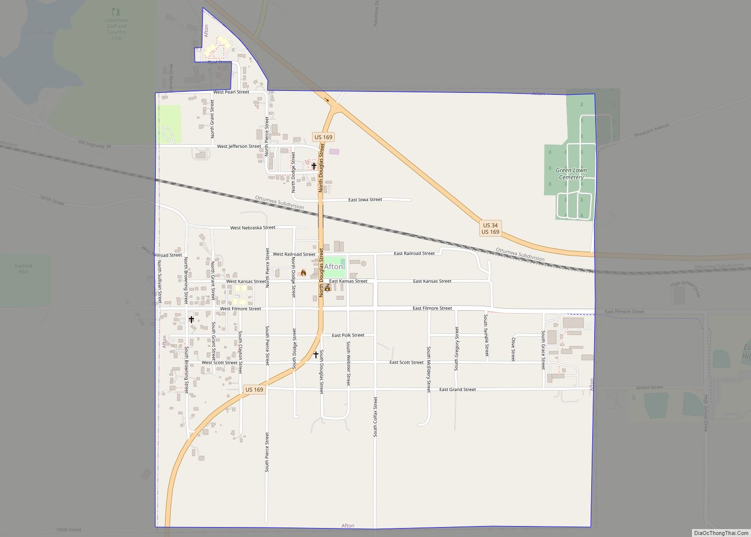 Map of Afton city