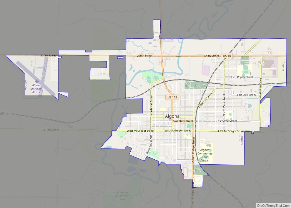 Map of Algona city