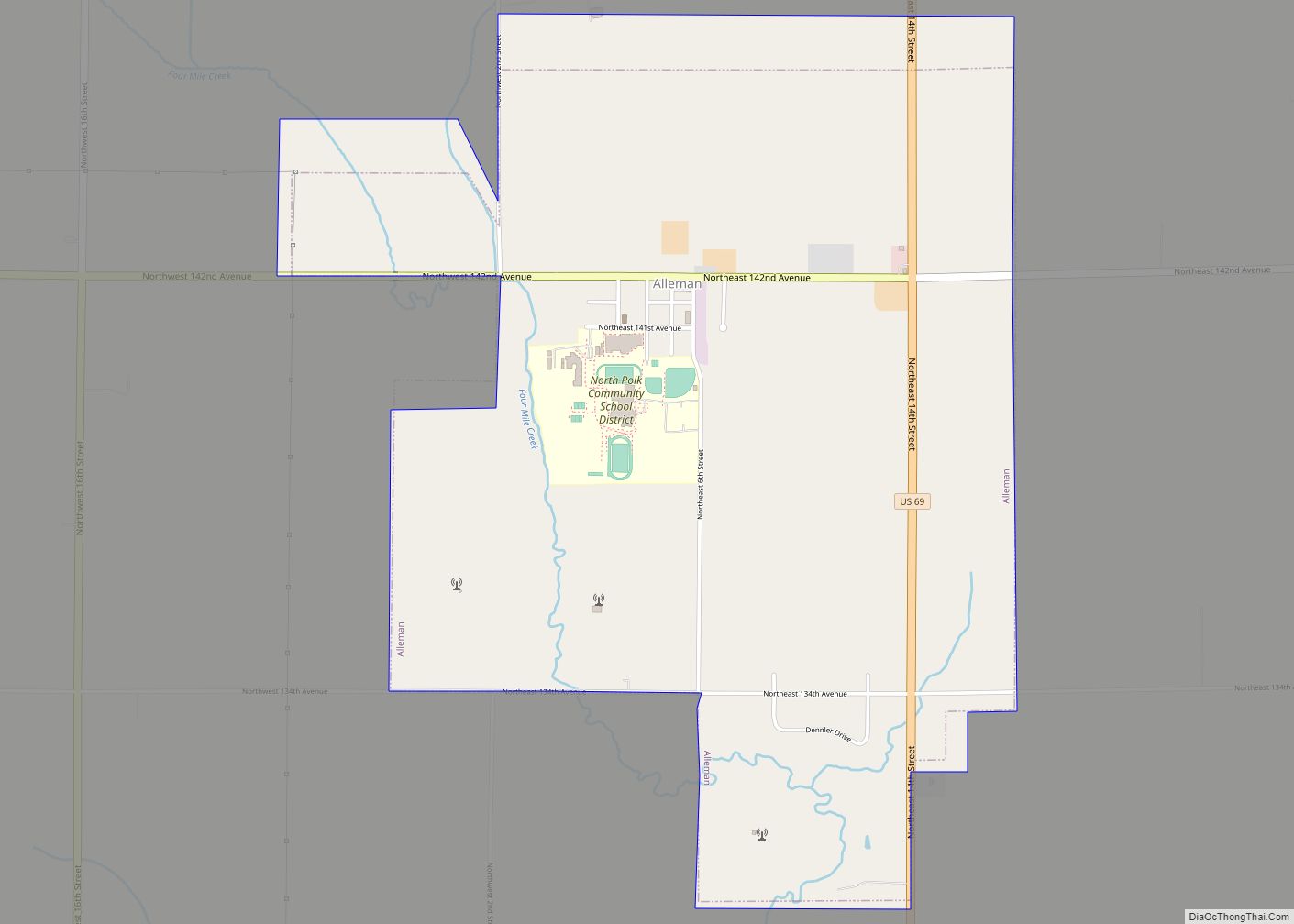 Map of Alleman city