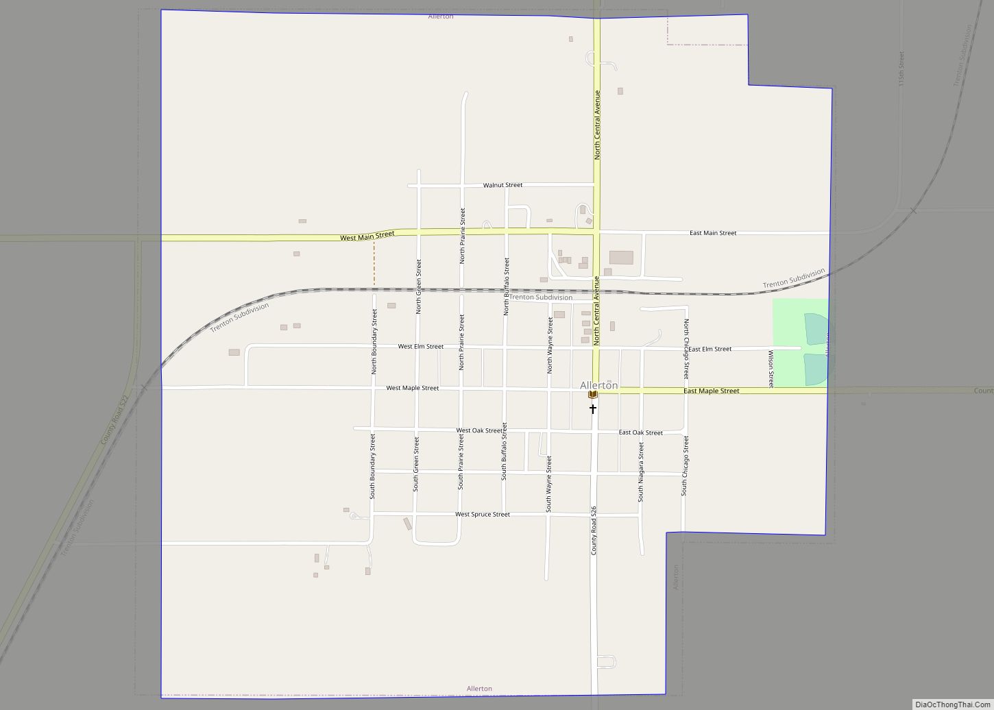 Map of Allerton city