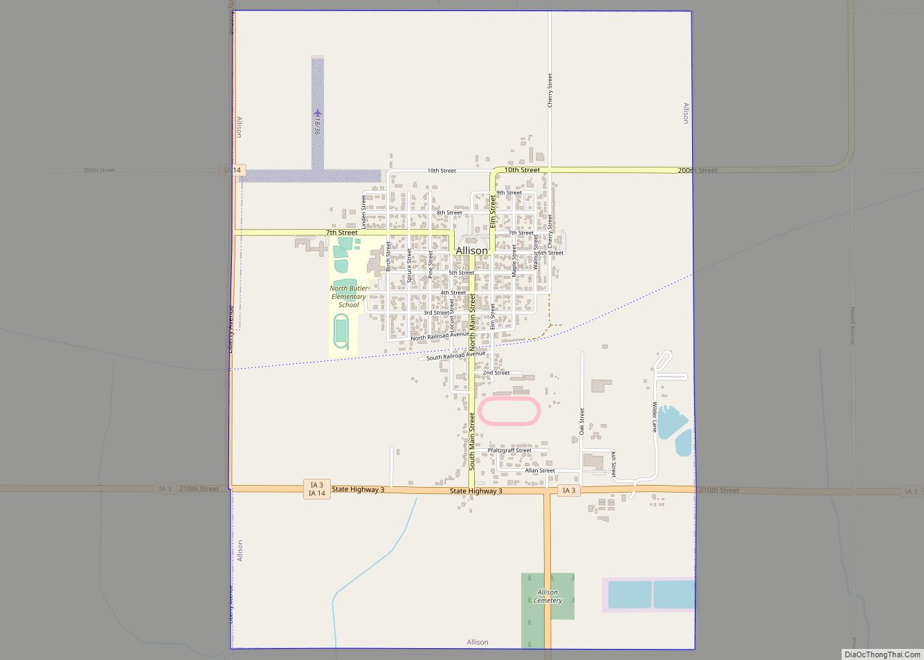 Map of Allison city