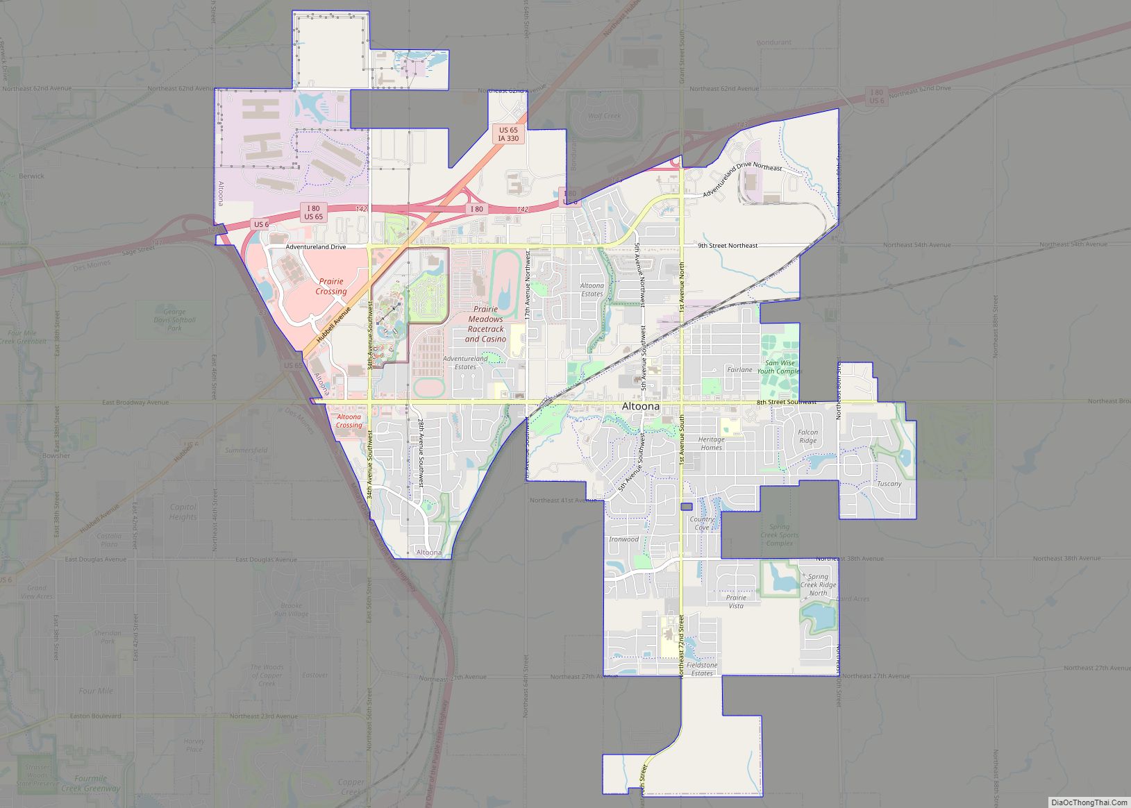 Map of Altoona city, Iowa