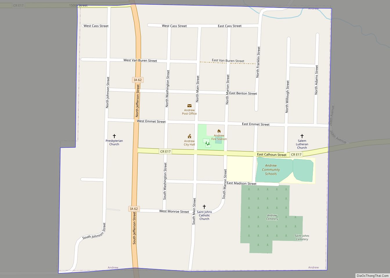 Map of Andrew city