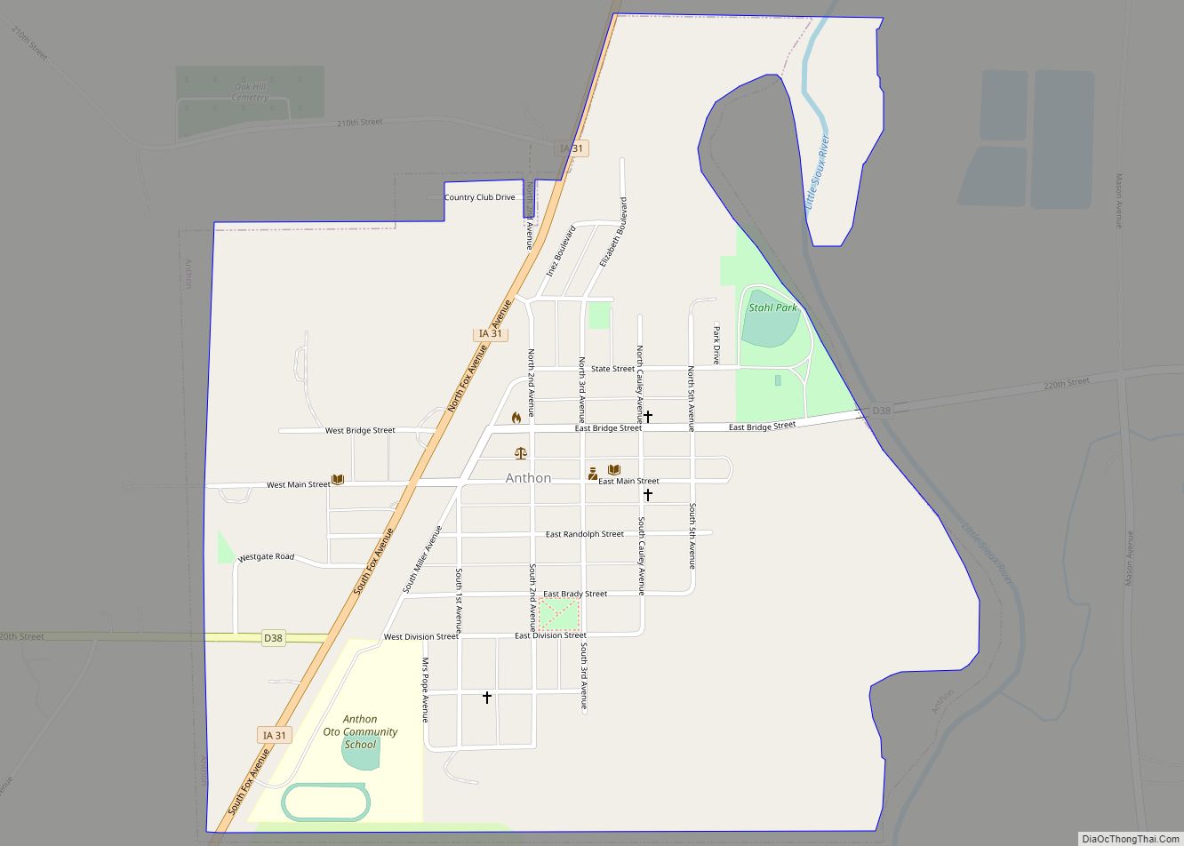 Map of Anthon city