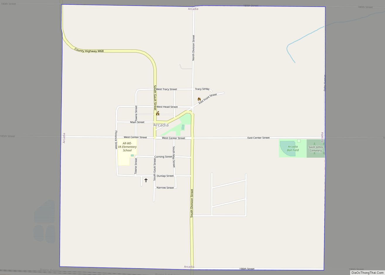 Map of Arcadia city, Iowa