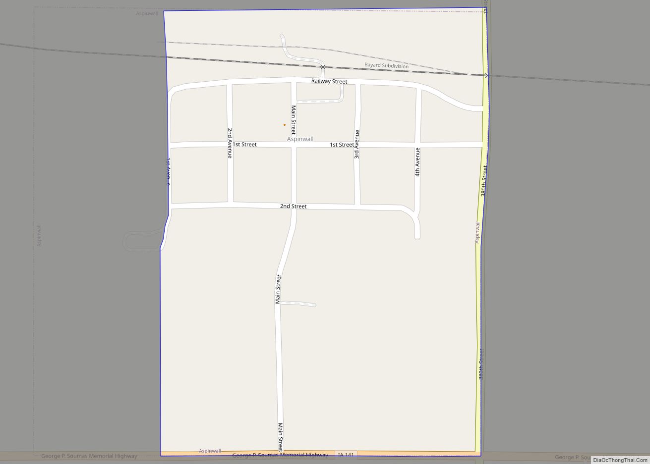 Map of Aspinwall city, Iowa