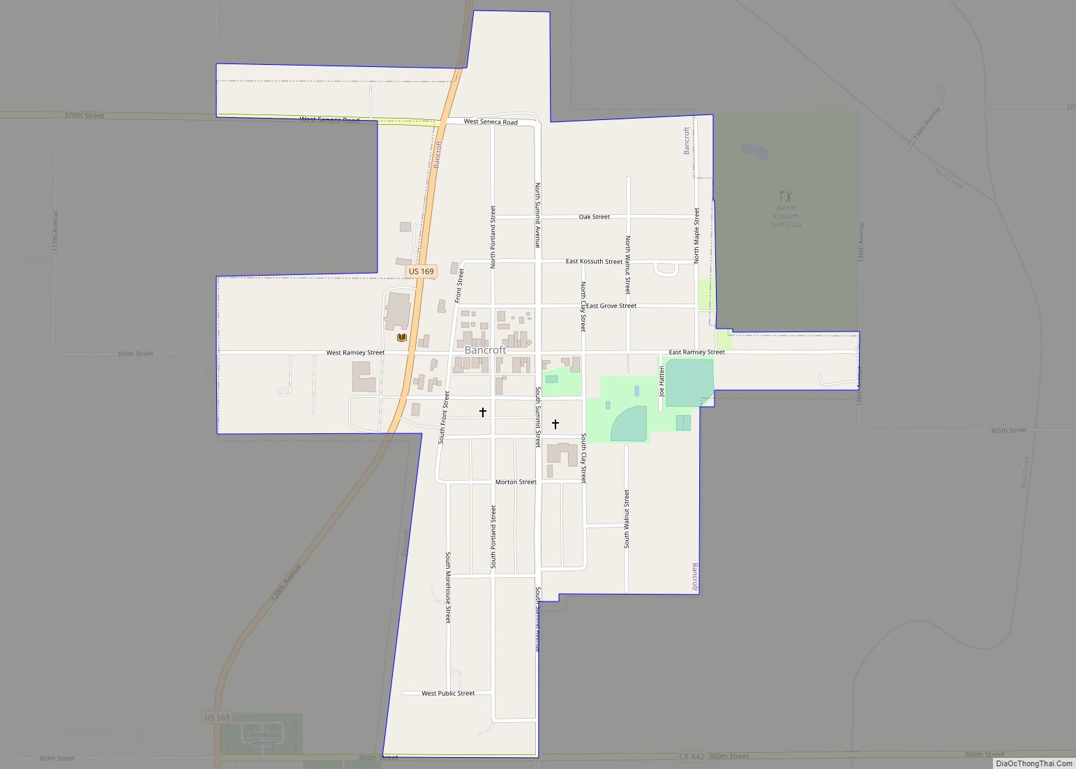 Map of Bancroft city, Iowa