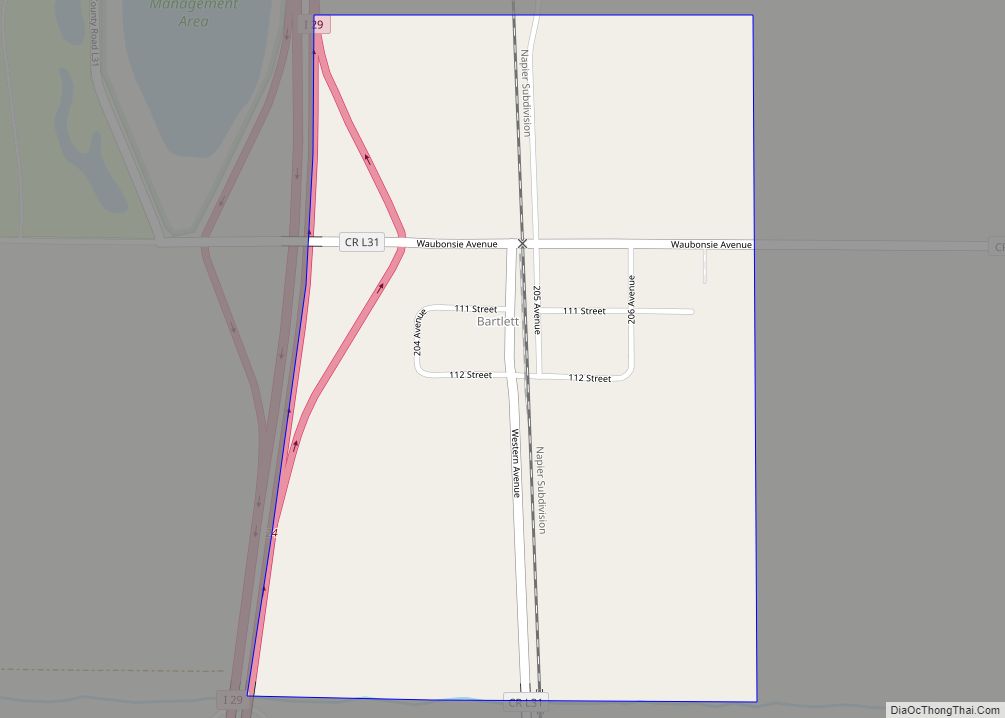 Map of Bartlett CDP, Iowa