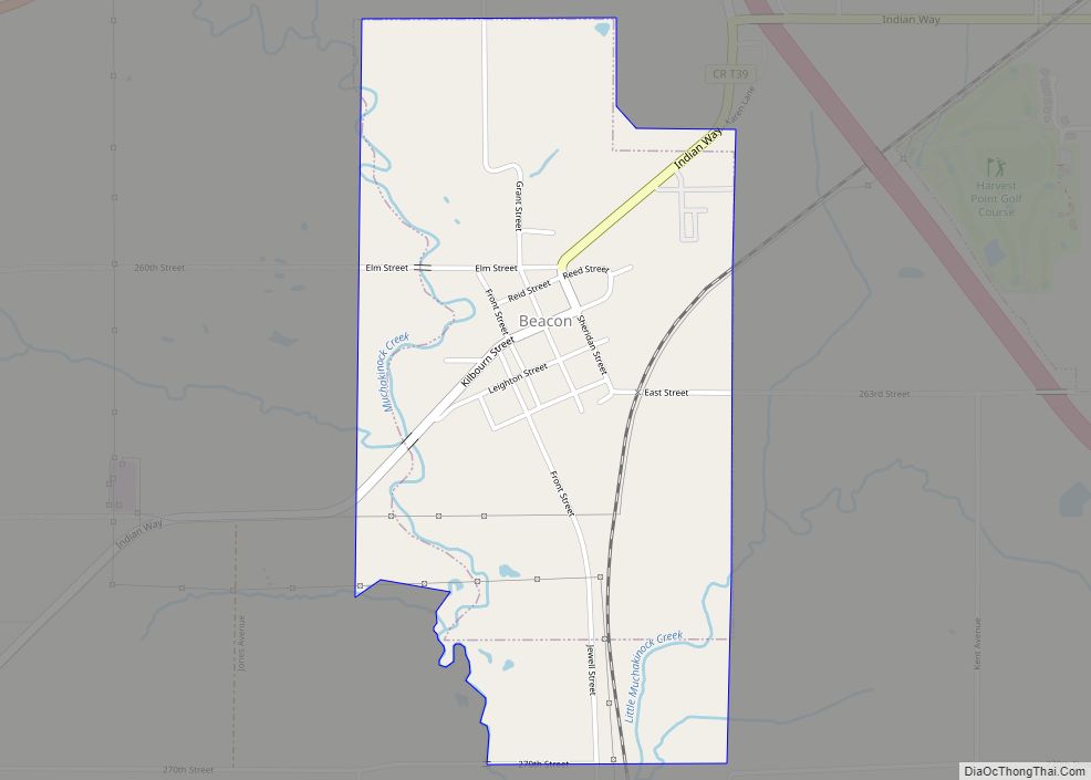 Map of Beacon city, Iowa