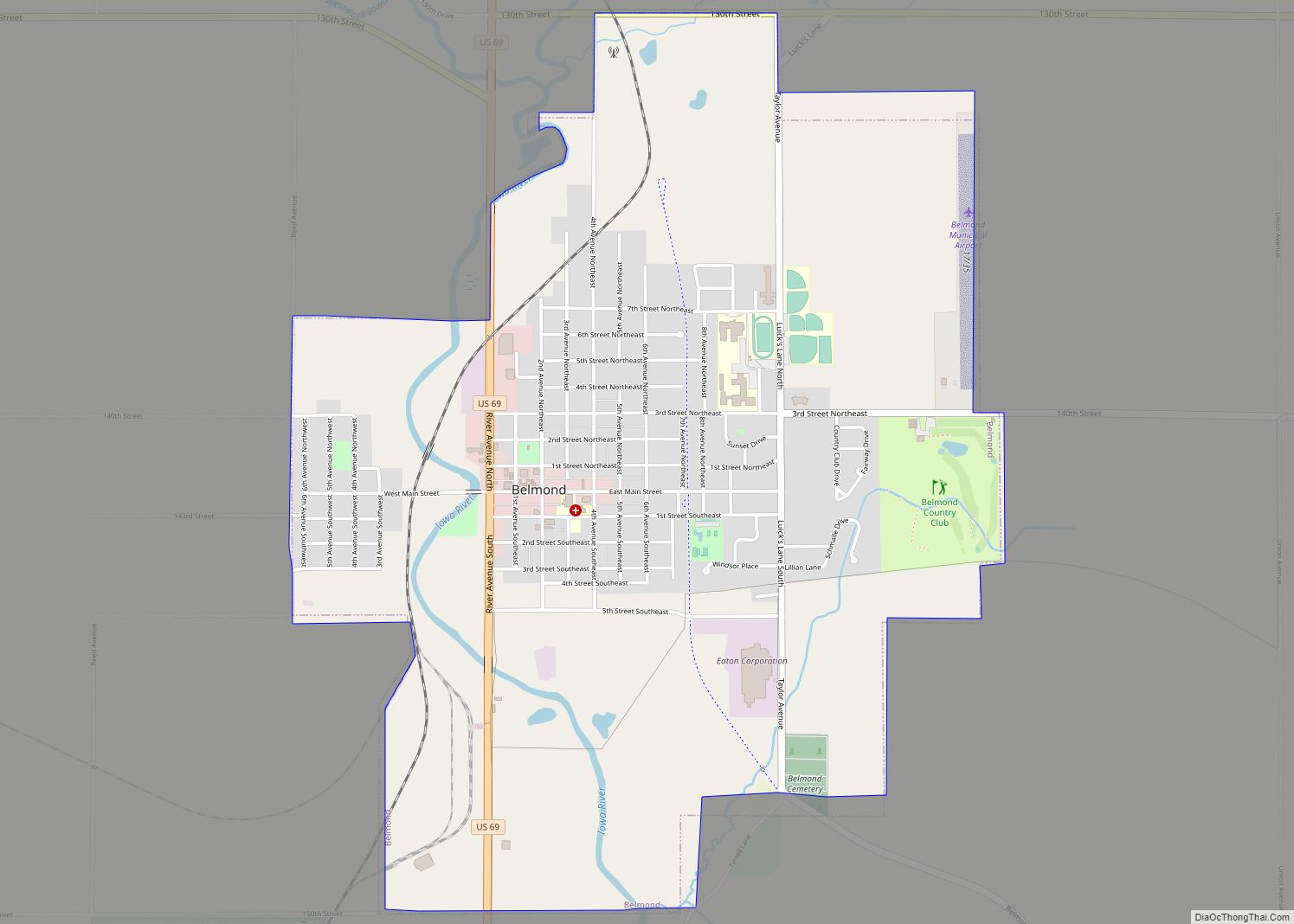 Map of Belmond city