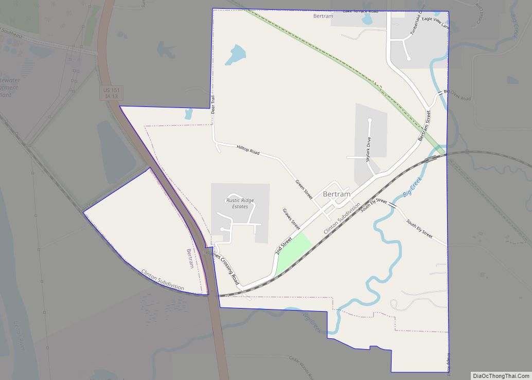 Map of Bertram city, Iowa