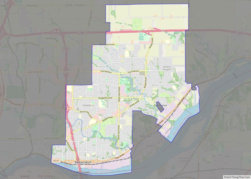 Map of Bettendorf city