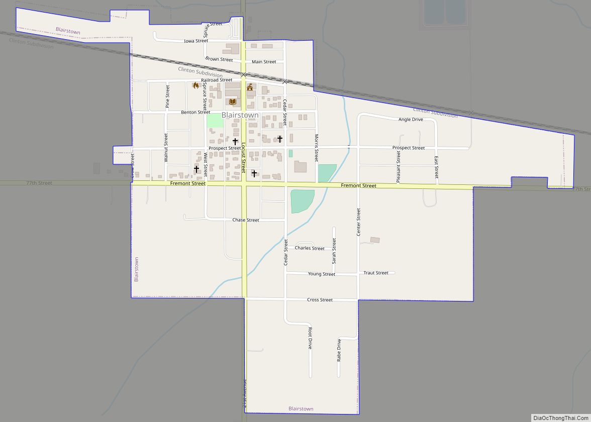 Map of Blairstown city, Iowa