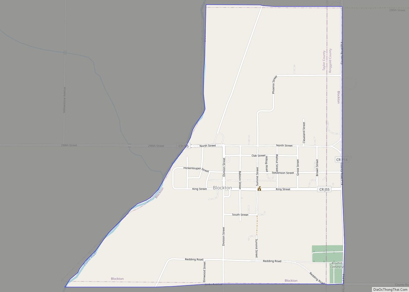 Map of Blockton city