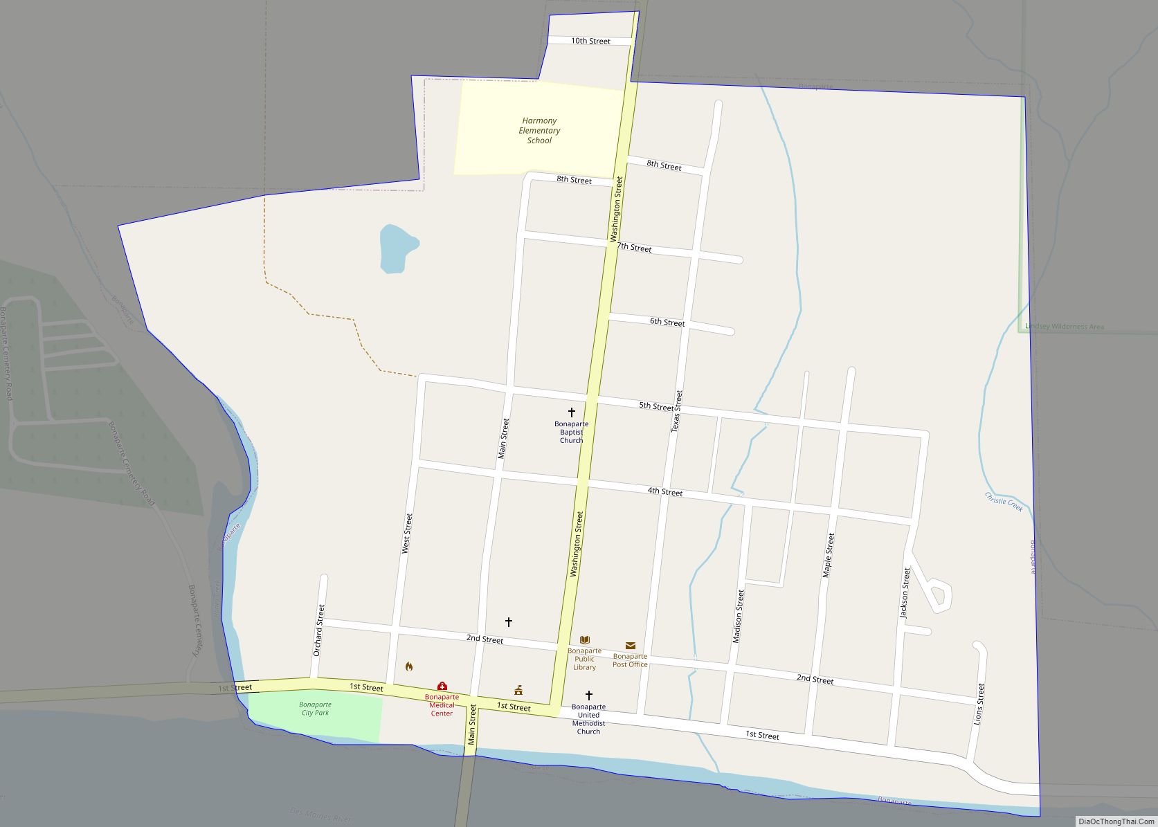 Map of Bonaparte city