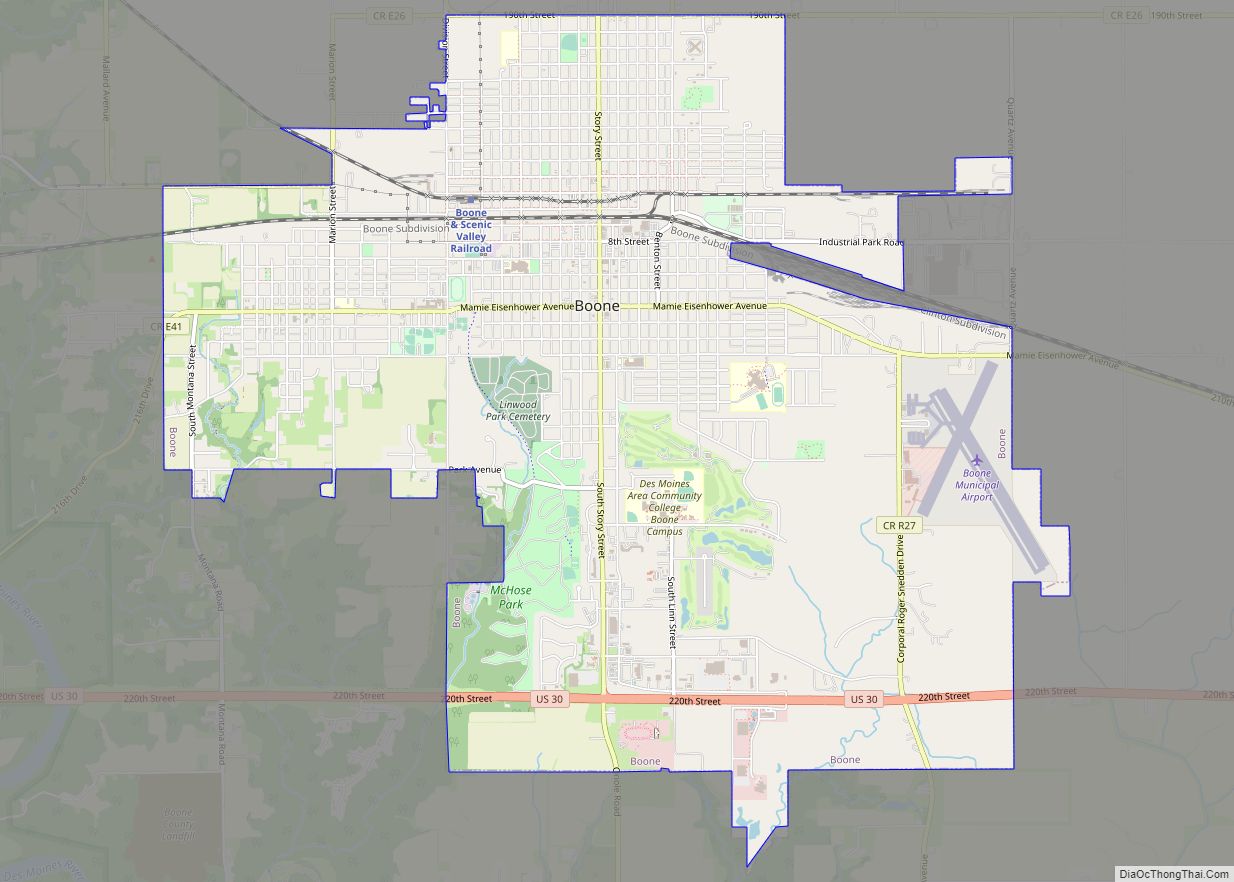 Boone ở đâu? Bản đồ thành phố Boone, Iowa - Địa Ốc Thông Thái