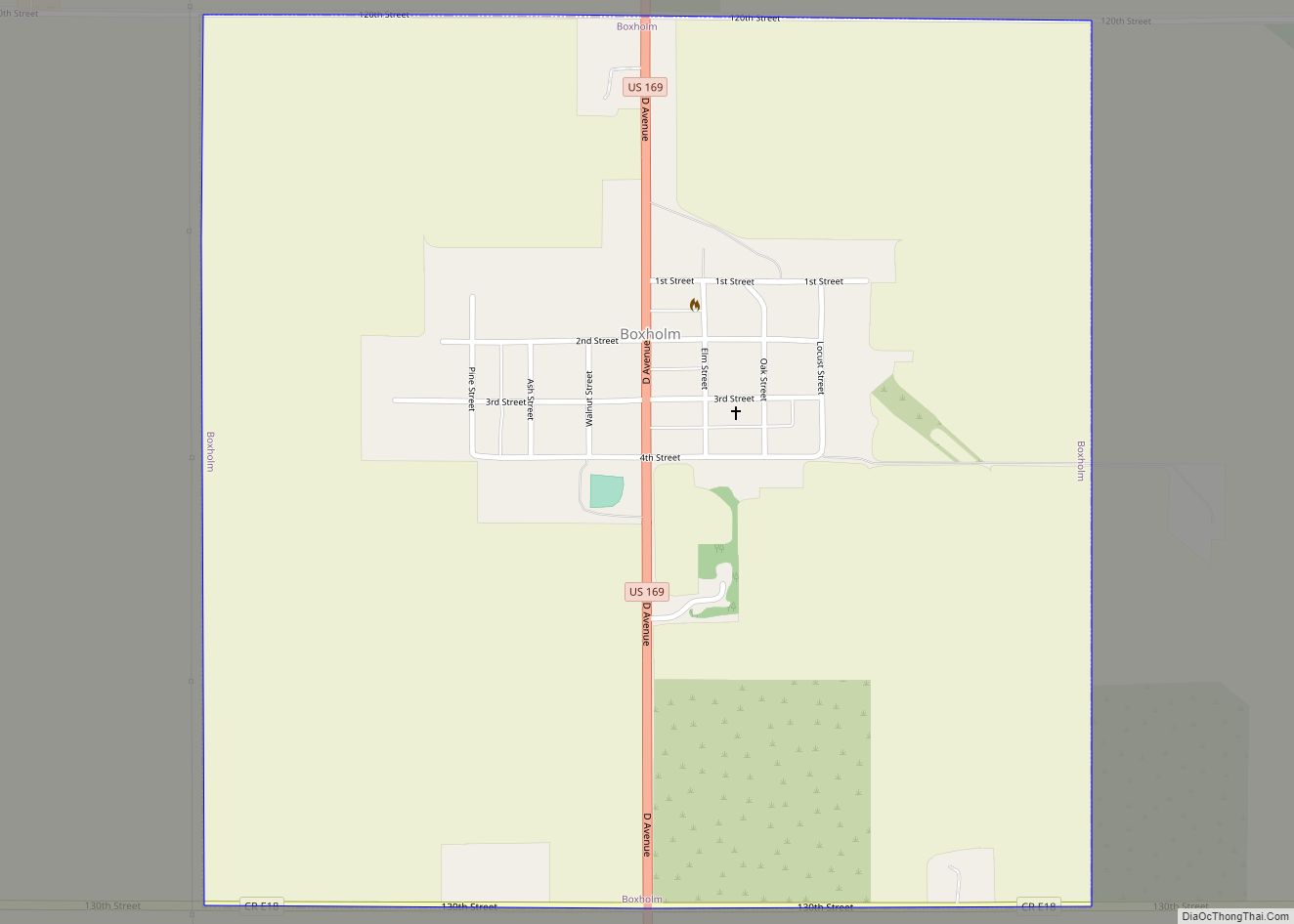 Map of Boxholm city