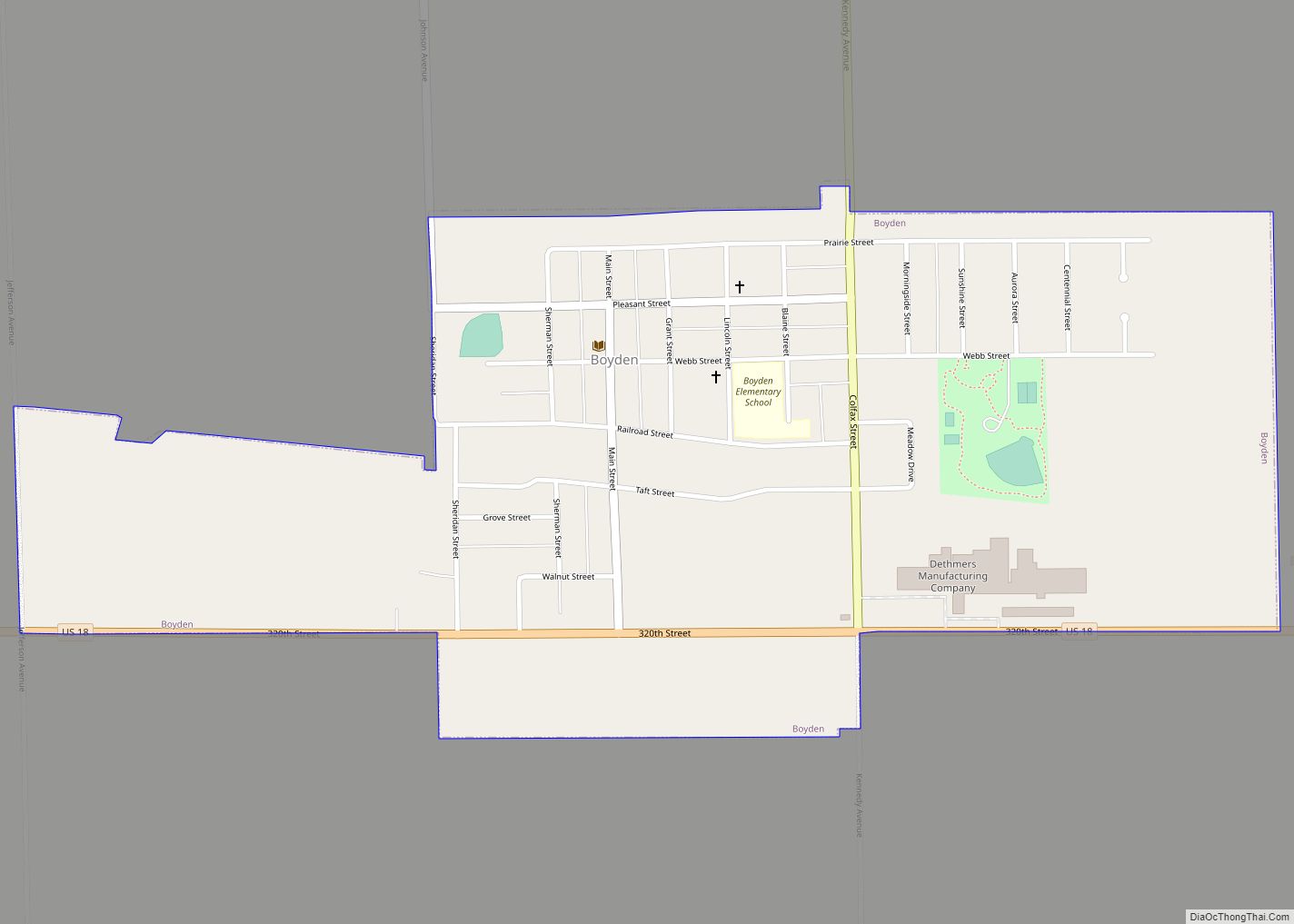 Map of Boyden city