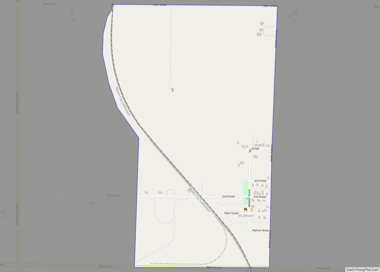 Map of Bradford CDP, Iowa